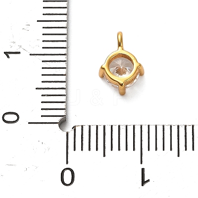 925 Sterling Silver Clear Cubic Zirconia Flat Round Charms STER-U009-07G-02-1