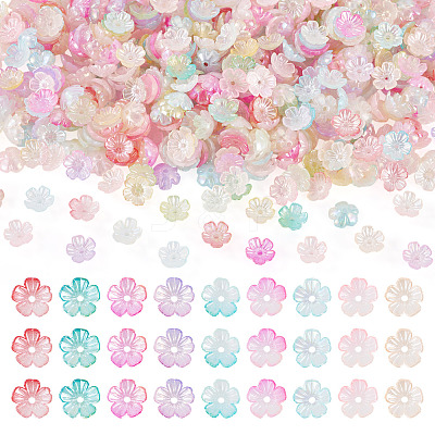 180G 9 Colors Opaque Acrylic Bead Caps JACR-TA0001-03-1