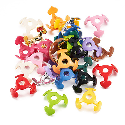 28Pcs 14 Colors Acrylic Flowers Beads Caps FIND-TA0005-11-1