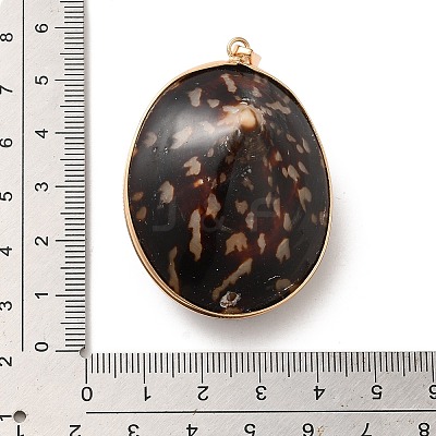 Electroplate Natural Shell Big Pendants KK-F868-08KCG-1