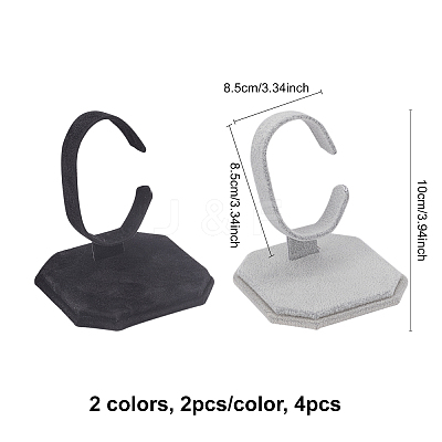 4Pcs 2 Colors Velvet Bracelet Display Stands BDIS-FG0001-07-1
