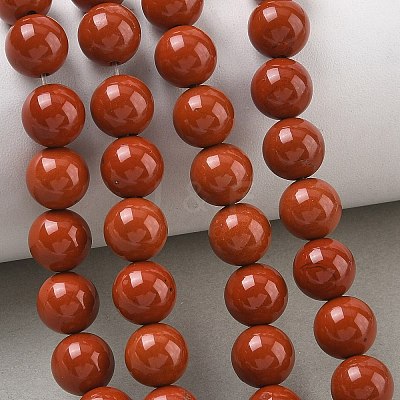 Natural Red Jasper Beads Strands G-F348-01-8mm-AA-1