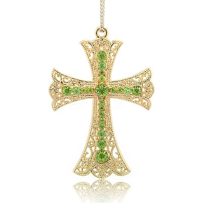 Golden Plated Alloy Cross Big Pendants ALRI-J026-07G-1