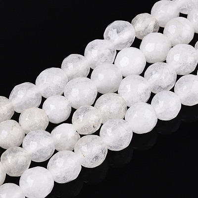 Dyed Natural White Jade Beads Strands X-G-T139-6mm-60-26-1