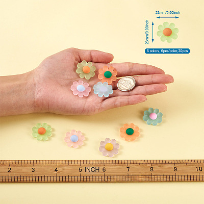 Resin Frosted Cabochons RESI-TA0001-26-1