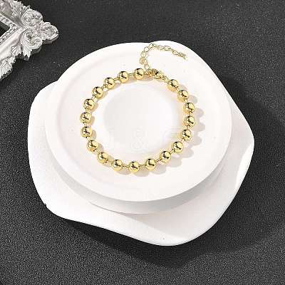 Rack Plating Brass Ball Chain Bracelets for Women BJEW-G676-01C-G-1
