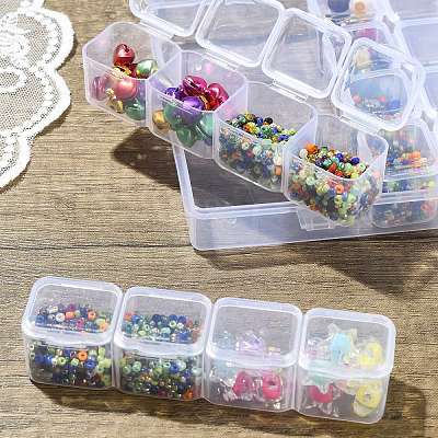 2Pcs Transparent Plastic 28 Grids Bead Containers CON-CJ0001-20-1