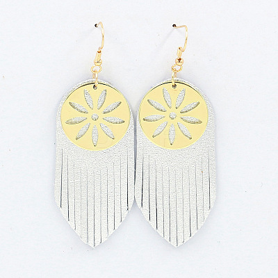 Bohemian Alloy & Sheepskin Tassel Dangle Earrings FS-WG1C262-01-1