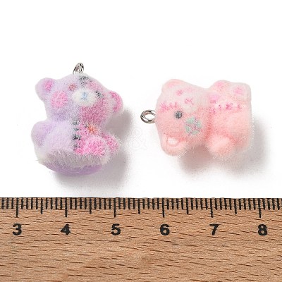 Flocking Opaque Resin Pendants RE-CBAC5B2-03P-1