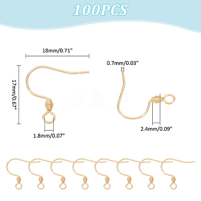 100Pcs 304 Stainless Steel Earring Wire STAS-UN0058-43-1