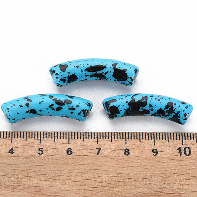 Opaque Spray Painted Acrylic Beads MACR-S372-002F-B07-1