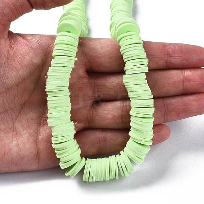 Flat Round Handmade Polymer Clay Beads CLAY-R067-12mm-24-1