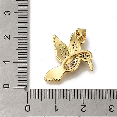Rack Plating Brass Micro Pave Cubic Zirconia Pendants KK-G500-04B-G-1