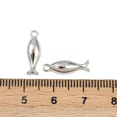 Brass Micro Pave Cubic Zirconia Pendants KK-G535-05C-P-1