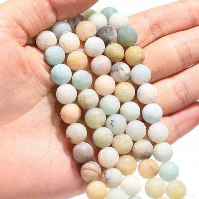 Natural Flower Amazonite Beads Strands X-G-G692-01F-8mm-1