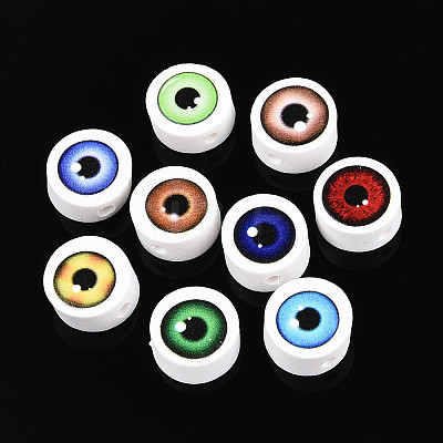 Printed Handmade Polymer Clay Beads CLAY-T022-12B-1