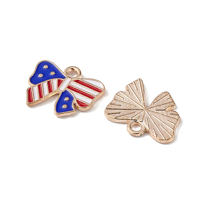American Flag Style Alloy Enamel Pendants X-ENAM-K067-26-1