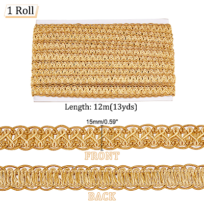 Polyester Braided Lace Trim OCOR-WH0078-09A-1