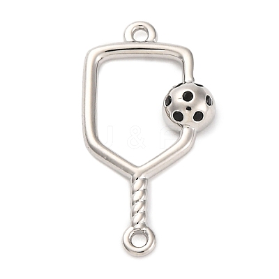 Brass Black Enamel Connector Charms KK-NH0005-02P-1