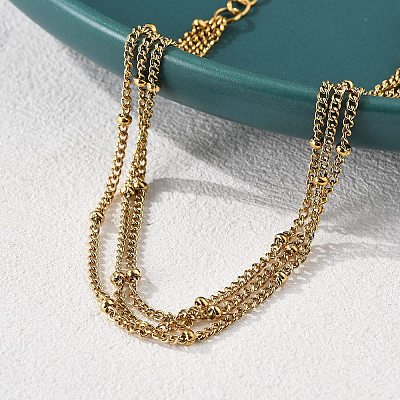 304 Stainless Steel Multi-strand Bracelets LS-BJEW-Q051-02G-B-1