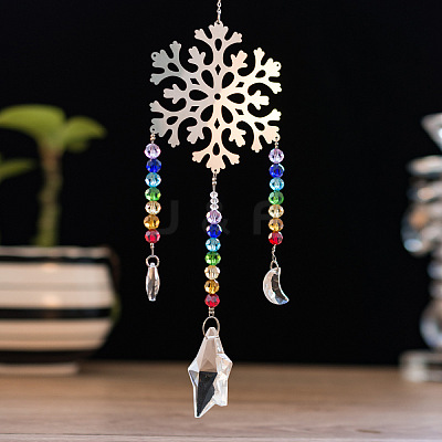 Crystals Chandelier Suncatchers Prisms Chakra Hanging Pendant LS-AJEW-I040-07P-1