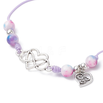 Natural Dyed White Jade Braided Bead Bracelets BJEW-JB09823-03-1