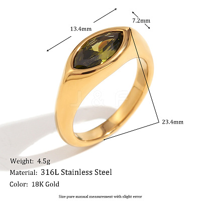 316L Stainless Steel with Cubic Zirconia Finger Rings FS-WGB17C9-11-1