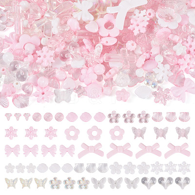 100G Transparent & Opaque Acrylic Beads TACR-TA0001-57E-1