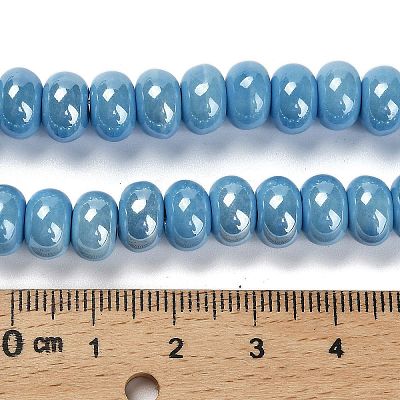 Glazed Porcelain Rondelle Beads PORC-Q001-01F-1