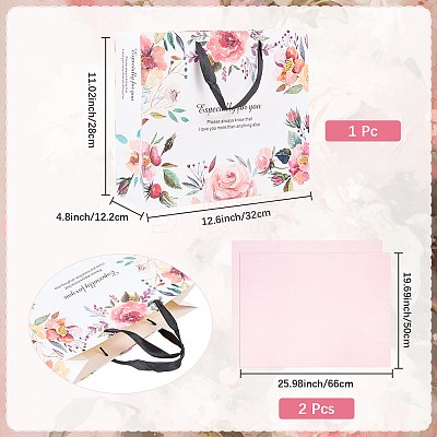 1Pc Flower Printed Paper Bags ABAG-SP0001-14A-1