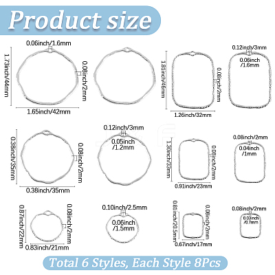 48pcs 6 Styles Tibetan Style Zinc Alloy Pendants FIND-SP0005-02P-1
