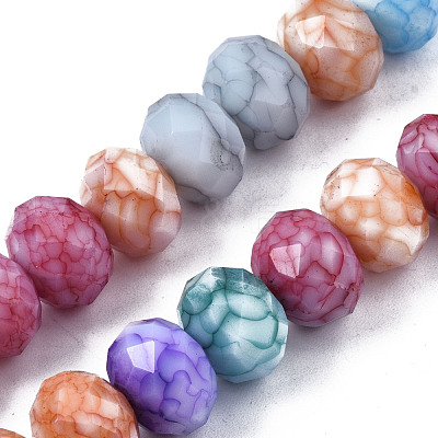 Opaque Baking Paint Glass Beads Strands EGLA-N006-009B-A18-1