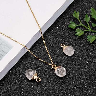 Electroplate Natural Quartz Crystal Charms G-S344-09H-1