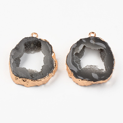 Druzy Resin Pendants RESI-R428-008D-1