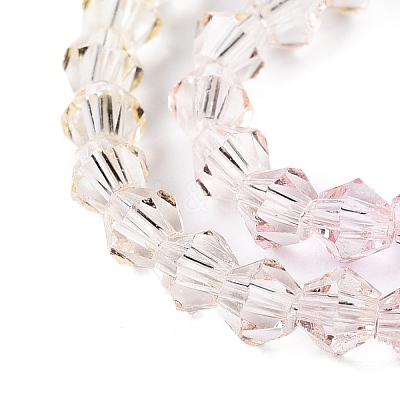Gradient Color Baking Paint Glass Bead Strands DGLA-A039-T6mm-A01-1