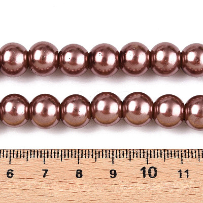 Baking Paint Pearlized Glass Pearl Round Bead Strands HY-Q003-10mm-92-1