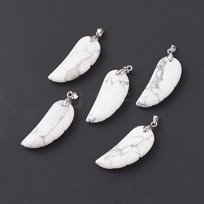 Natural Howlite Pendants G-I314-01P-09-1