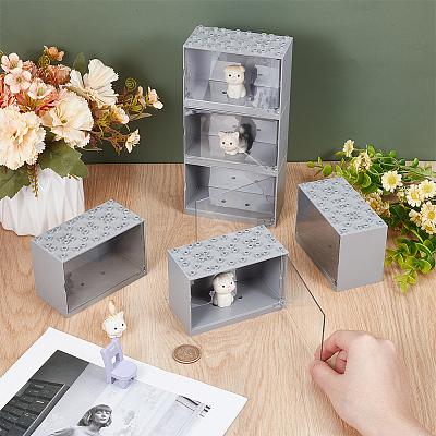 Rectangle Acrylic Minifigures Display Case ODIS-WH0025-223A-1