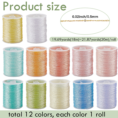 12 Rolls 12 Colors Metallic Sewing Thread OCOR-CY0002-02A-1