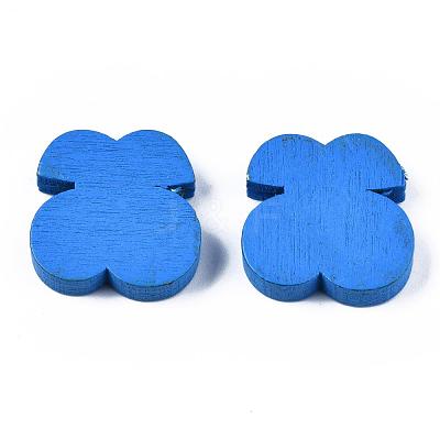 6 Styles Printed Natural Wooden Beads WOOD-S055-33-1