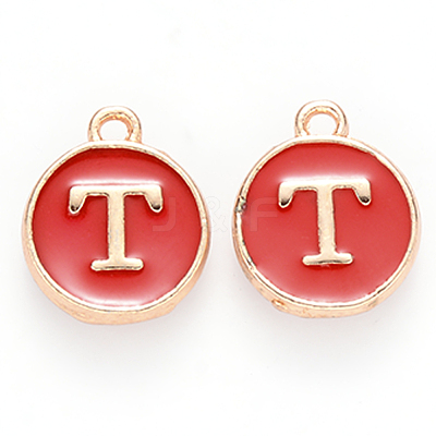 Golden Plated Alloy Enamel Charms X-ENAM-S118-03T-1