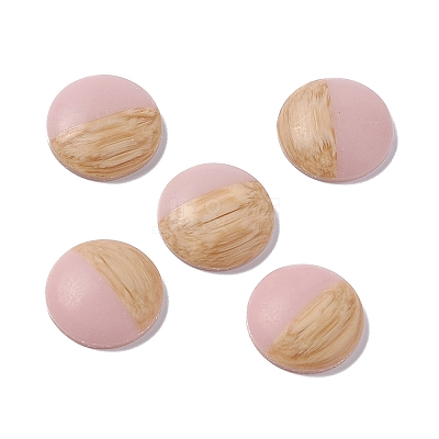 Two Tone Wood Grain Frosted Imitation Leather Style Resin Cabochons RESI-G053-01B-1