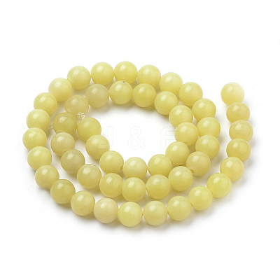 Natural Lemon Jade Beads Strands G-S259-46-6mm-1