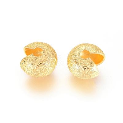 Brass Crimp Beads Covers KK-G016-G-NF-1