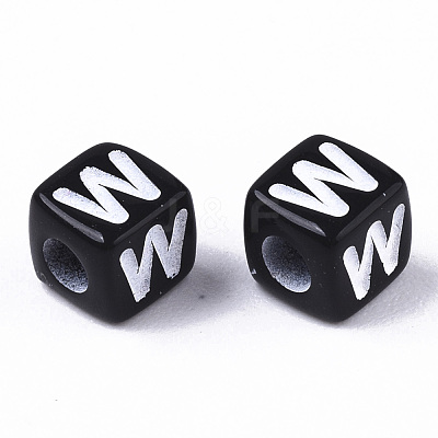 Opaque Acrylic Beads SACR-N002-01W-1