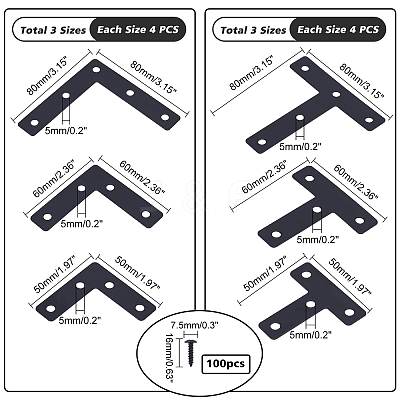 Iron L-shaped & T-shaped Bracket DIY-CA0003-54-1