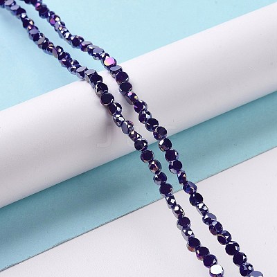 Electroplate Glass Beads Strands GLAA-E036-04-M-1
