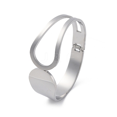 304 Stainless Steel Hinged Bangles for Women STAS-Z114-09P-1