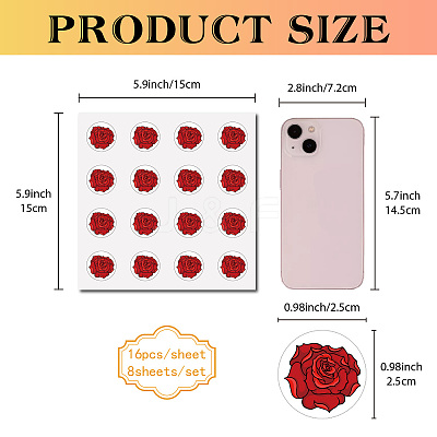 8 Sheets Plastic Waterproof Self-Adhesive Picture Stickers DIY-WH0428-052-1