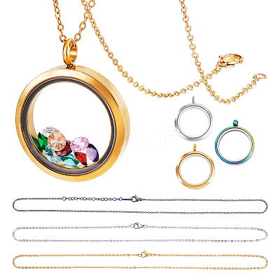 DIY Pendant Necklace Makings Kits STAS-PH0006-46-1